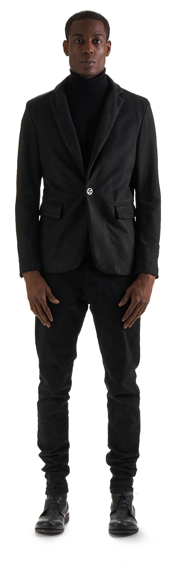 DANIELE BASTA LEATHER AND SILVER JACKET - himba tex